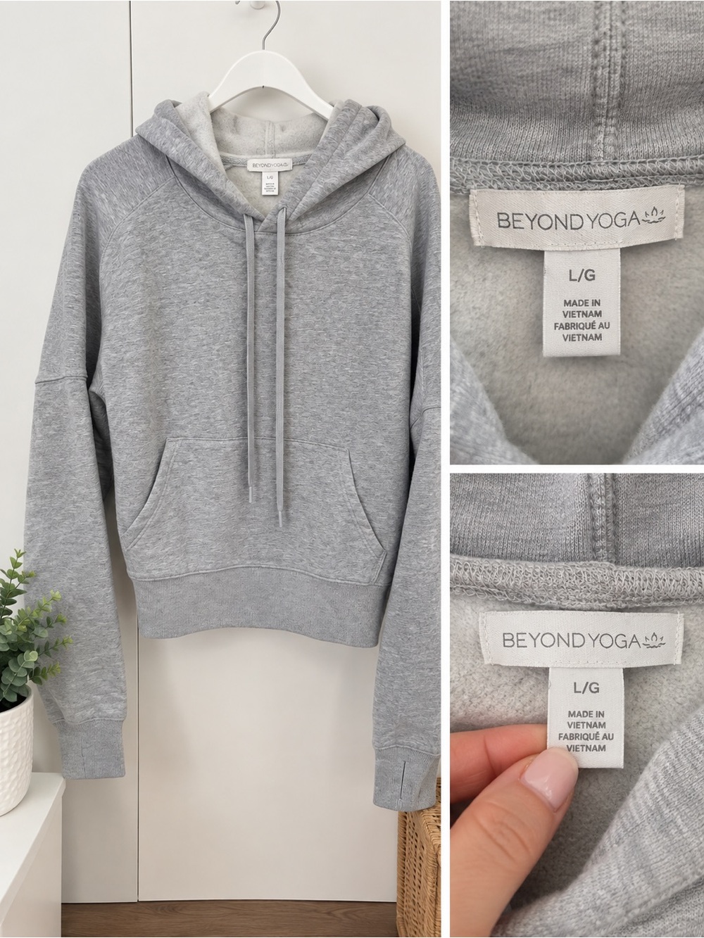Beyond Yoga Light Heather Gray Pullover Hoodie